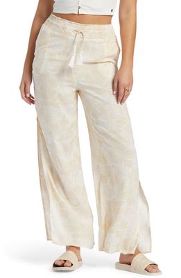 Roxy Tropical Rhythm Slit Hem Wide Leg Pants in Tap Czy Hibiscus