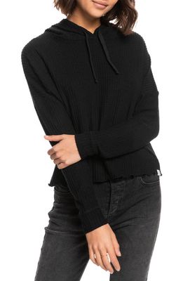 Roxy Twilight Mood Waffle Knit Hoodie in Anthracite