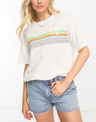 Roxy Vibrations oversized T-shirt in white