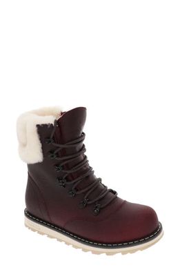 Royal Canadian Cambridge Waterproof Boot with Genuine Shearling Trim in Burgundy