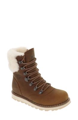 Royal Canadian Cambridge Waterproof Boot with Genuine Shearling Trim in Sunset Wheat Brown