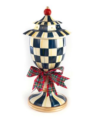 Royal Check Lidded Urn Large