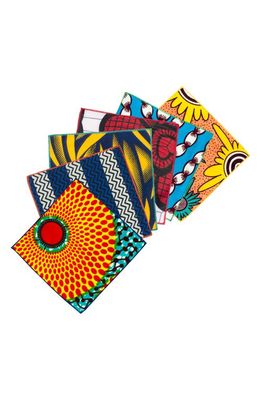 ROYAL JELLY HARLEM Set of 6 Cotton Cocktail Napkins in Assorted