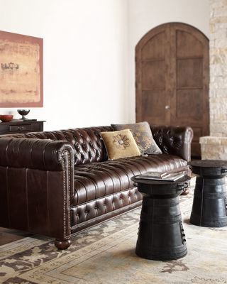 Royal Leather Chesterfield Sofa 93"