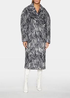 Royal Zebra Oversized Mohair Coat
