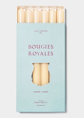 Royale Taper Candles - Stone, Set of 6