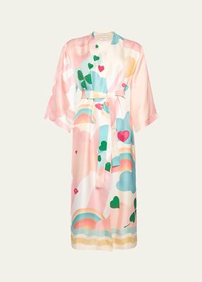 Royaume Printed Silk Twill Maxi Robe