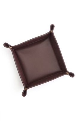 ROYCE New York Catchall Leather Valet Tray in Burgundy