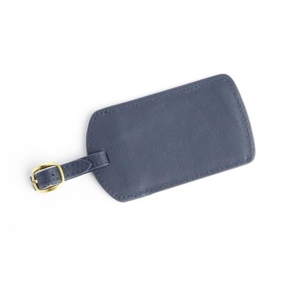 ROYCE New York Handcrafted Luggage Tag in Navy Blue