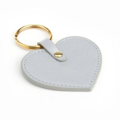 ROYCE New York Heart Shape Key Fob in Silver