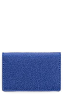 ROYCE New York Leather Card Case in Blue - Silver Foil