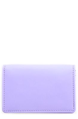ROYCE New York Leather Card Case in Lavender- Gold Foil