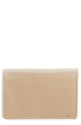 ROYCE New York Leather Card Case in Taupe - Deboss