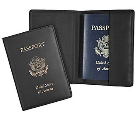Royce New York Leather Foil Stamped Passport Ja cket