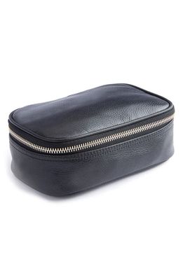 ROYCE New York Leather Tech Accessory Case in Black - Gold Foil