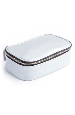 ROYCE New York Leather Tech Accessory Case in Silver - Gold Foil