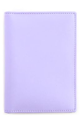 ROYCE New York Leather Vaccine Card & Passport Holder in Lavender- Gold Foil