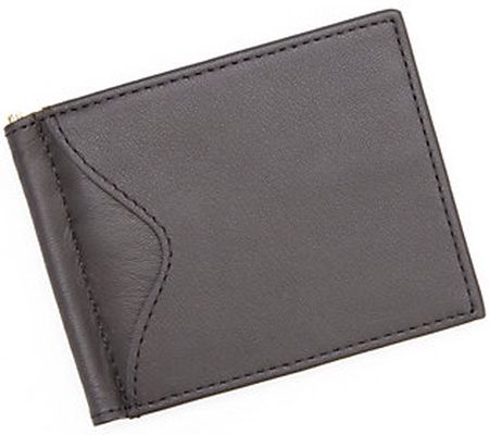 Royce New York Men's Leather Money Clip Wallet w/ Outer Pocket