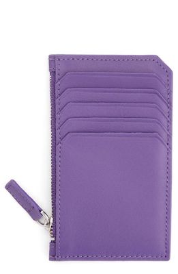 ROYCE New York Personalized Card Case in Purple- Gold Foil 