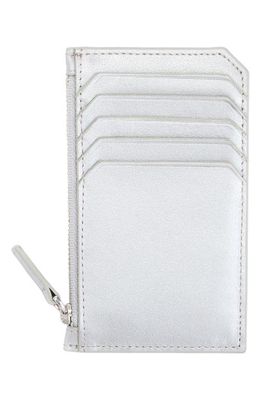 ROYCE New York Personalized Card Case in Silver- Silver Foil 