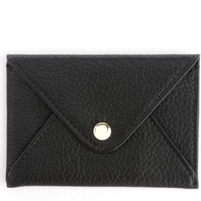 ROYCE New York Personalized Envelope Card Holder in Black - Deboss 