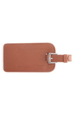 ROYCE New York Personalized Leather Luggage Tag in Tan- Deboss 