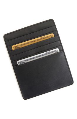 ROYCE New York Personalized Leather Vaccine Card Holder in Black - Silver Foil