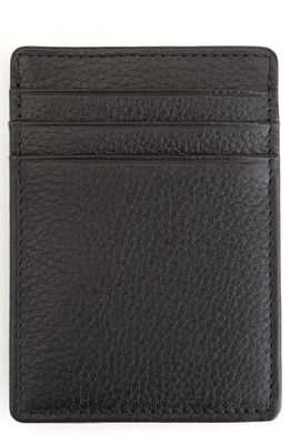 ROYCE New York Personalized Magnetic Money Clip Card Case in Black- Deboss 