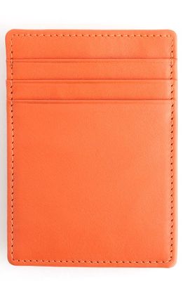 ROYCE New York Personalized Magnetic Money Clip Card Case in Burnt Orange- Gold Foil 