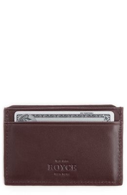 ROYCE New York Personalized RFID Leather Card Case in Burgundy
