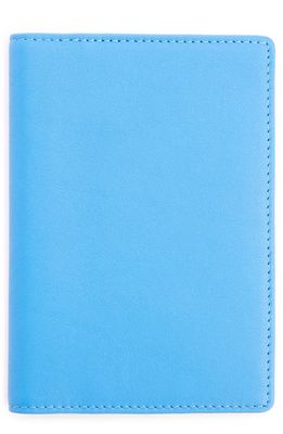 ROYCE New York Personalized RFID Leather Card Case in Light Blue- Deboss