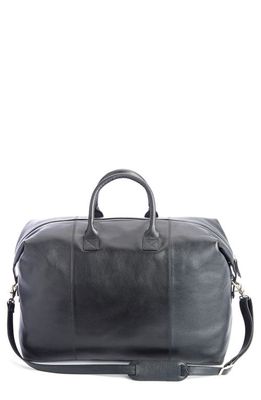 ROYCE New York Personalized Weekend Leather Duffle Bag in Black- Deboss