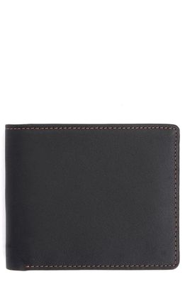 ROYCE New York RFID Leather Trifold Wallet in Black/Tan