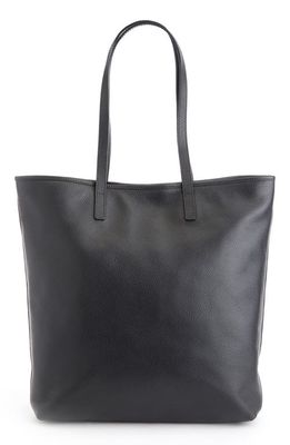 ROYCE New York Tall Leather Tote with Wristlet in Black