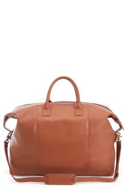 ROYCE New York Weekender Leather Duffle Bag in Tan