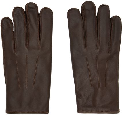 RRL Brown Officer Gloves