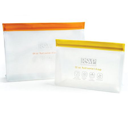 RSVP Set of 2 Reusable Stand-N-Seal Bags
