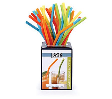 RSVP Set of 40 10" Reusable Silicone Straws