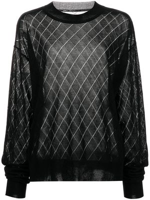 RtA Avalon open argyle sweater - Black