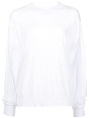 RtA Avalon open argyle sweater - White