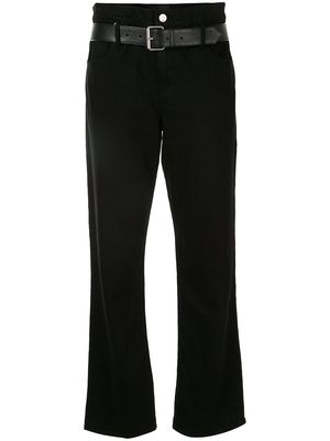RTA belted flared trousers - Black