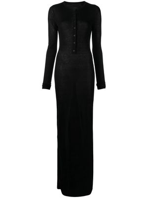 RtA Ciaran buttoned silk maxi dress - Black