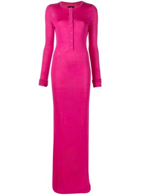 RtA Ciaran buttoned silk maxi dress - Pink