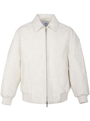 RTA embroidered leather bomber jacket - White