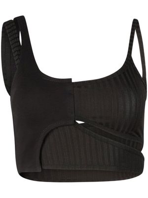 RtA Inacio asymmetric cropped top - Black