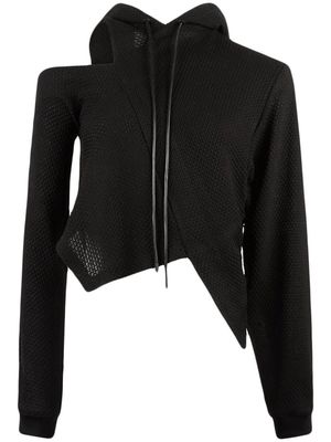 RtA Kayla exposed-shoulder hoodie - Black