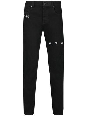 RTA logo-embroidered slim-cut jeans - Black