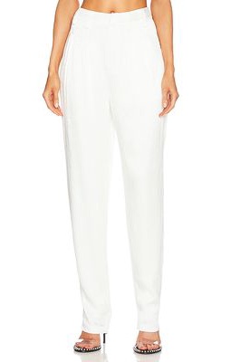 RtA Manollo High Waisted Pleated Trousers in White