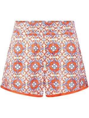 RtA Martim tile-motif shorts - Red