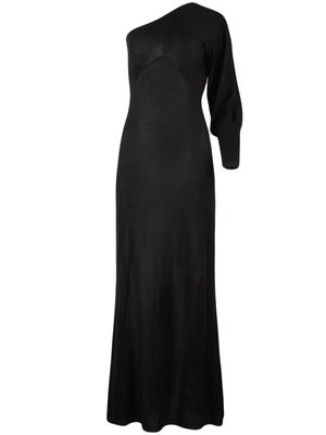 RtA one-shoulder long silk dress - Black